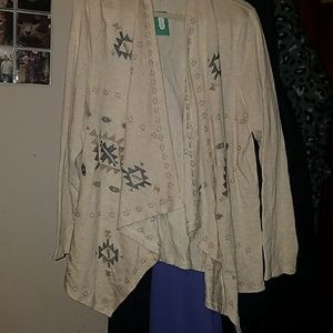 Drape cardigan with embroidery